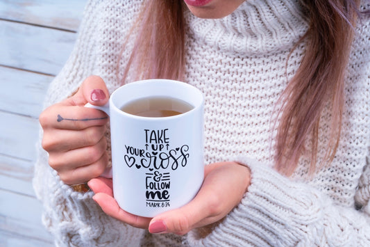 Mark 8:34-Ceramic Scripture Verse Mug