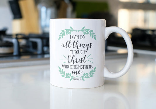 Philippians 4:13-Ceramic Scripture Verse Mug