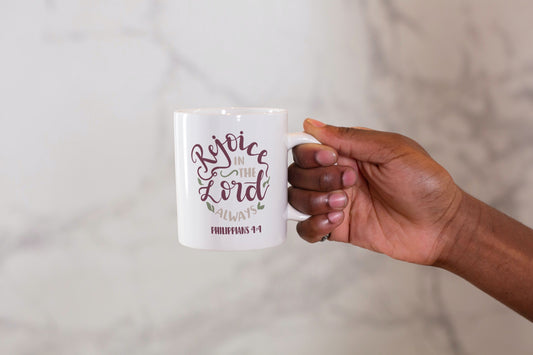 Philippians 4:4-Ceramic Scripture Verse Mug