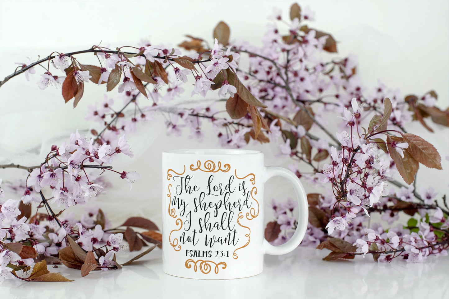 Psalm 23:1-Ceramic Scripture Verse Mug